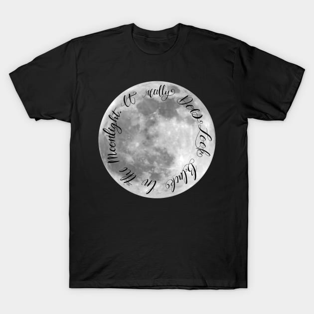 Black in the moonlight T-Shirt by BlackPaws